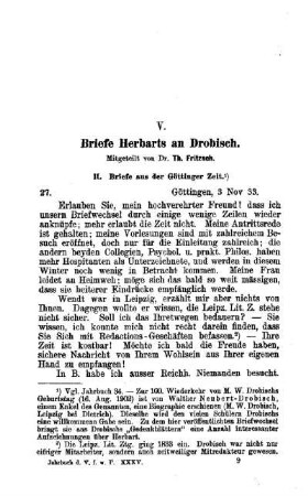 Briefe Herbarts an Drobisch