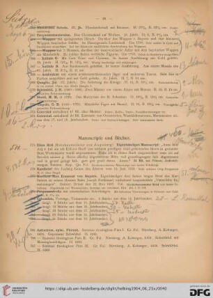 Manuscripte und Bücher (Nr. 775-844)