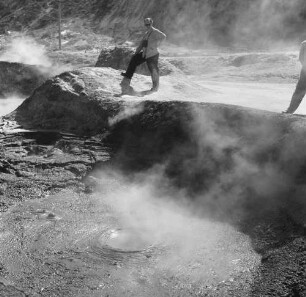Pozzuoli, Solfatara-Krater. Tourist