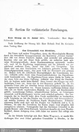 Das Urnenfeld von Strehlen