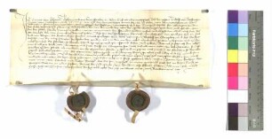 Conrad von Hohenriet: Schadloshaltung, Gefängnis; Siegel: Conrad von Hohenriet und Peter von Talheim.