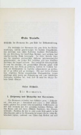 Erster Abschnitt. Die Germanen