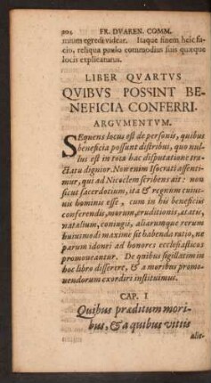 Liber Quartus Quibus Possint Beneficia Conferri.