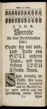 Vorrede An dem Gottliebenden Leser!