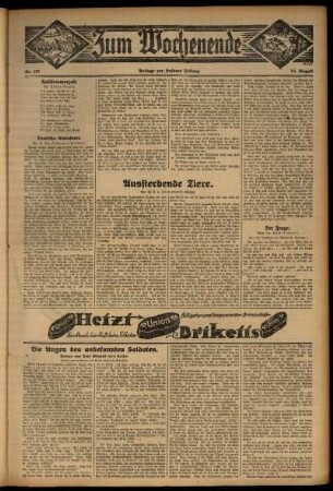 Zweite Ausgabe vom Samstag, den 15. August 1931.