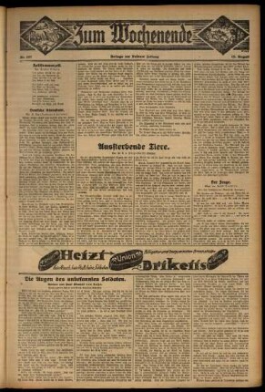 Zweite Ausgabe vom Samstag, den 15. August 1931.