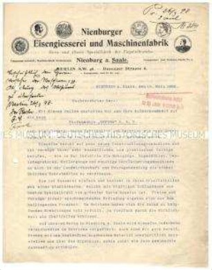 Geschäftsschreiben über Stufenmühlen