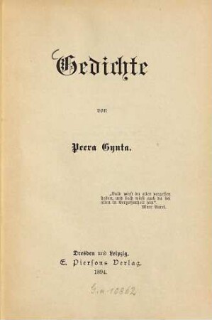 Gedichte von Peera Gynta