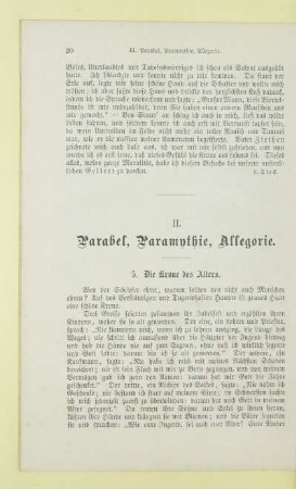II. Parabel, Paramythie, Allegorie