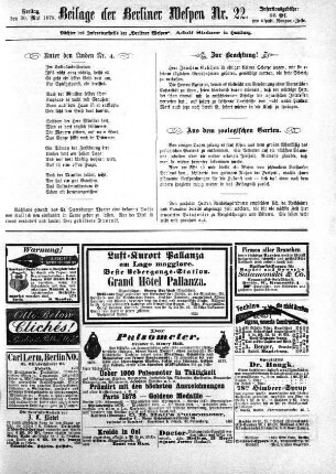 Beilage der Berliner Wespen Nr. 22