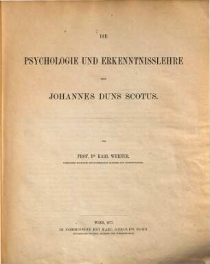 Die Psychologie und Erkenntnislehre des Johannes Duns Scotus