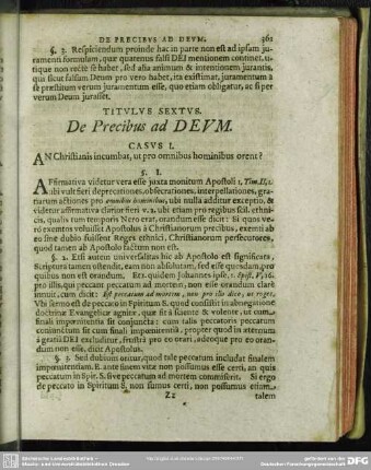 Titulus Sextus. De Precibus ad Deum