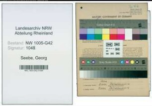 Entnazifizierung Georg Seebe , geb. 18.03.1910 (Verkaeufer)
