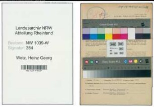 Entnazifizierung Heinz Georg Wetz , geb. 27.05.1911 (Wissenschaftsassistent)