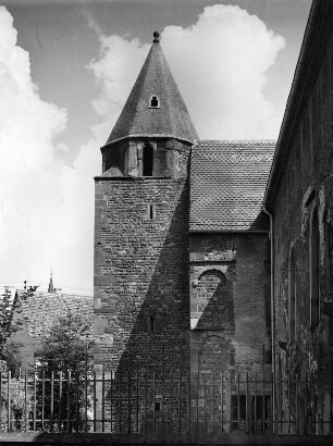 Ladenburg. Sankt Sebastianskapelle (801/900 und 1001/1200). Teilansicht