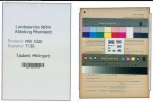 Entnazifizierung Hildegard Taubert , geb. 13.08.1914 (Lehrerin)
