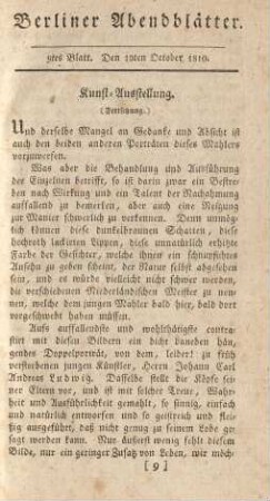 9tes Blatt. Den 10ten October 1810.