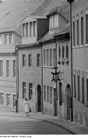 Ansicht Gerberstraße mit Gasthaus "Zum goldnen Anker"