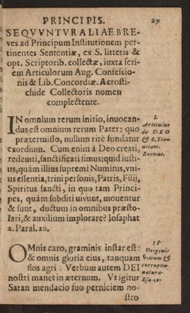 Sequuntur Aliae Breves ad Principum Institutionem pertinentes Sententiae, ex S. litteris & opt. Scriptorib. collectae ...
