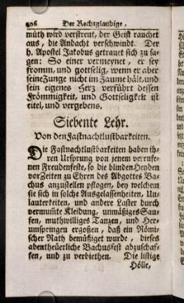 406-423, Siebente Lehr. Von den Fastnachtlustbarkeiten