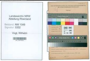 Entnazifizierung Wilhelm Vogt , geb. 01.11.1900 (Verwaltungsangestellter)