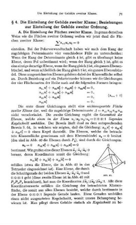 § 4. Die Einteilung der Gebilde zweiter Klasse; Beziehungen zur Einteilung der Gebilde zweiter Ordnung.