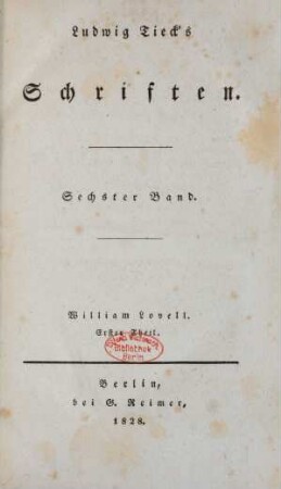 Bd. 6: William Lovell$lErster Theil