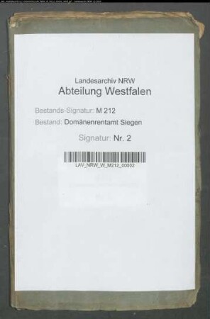 Mitteilungen aus dem Nassau-Siegenschen Archiv