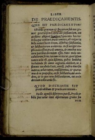 De Praedicamentis