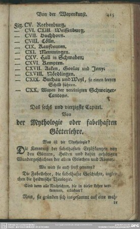 Das sechs und vierzigste Capitel. Von der Mythologie oder fabelhaften Götterlehre