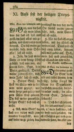 XI. Aufs fest der heiligen Dreyeinigkeit