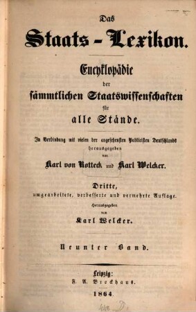 Das Staats-Lexikon : Encyklopädie der sämmtlichen Staatswissenschaften für alle Stände, 9. [Kanonisches ... - Mercantilsystem]