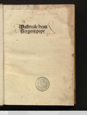 Pastorale beati Gregorij pape