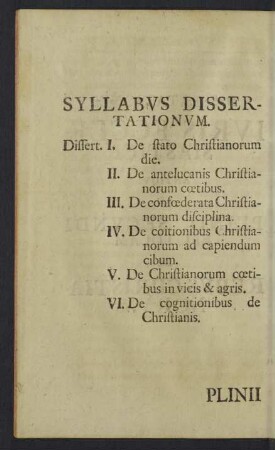 Syllabus disserationum.
