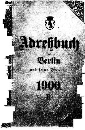 Adressbuch für Berlin und seine Vororte 1900