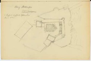 Burg Hohlenfels, Mudershausen: Lageplan (aus: Skizzen- und Fotoalbum 2)