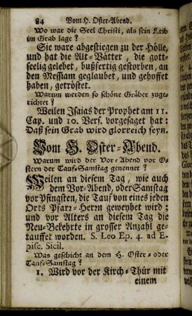 Vom H. Oster-Abend.