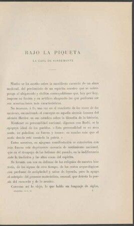 Bajo la piqueta : La casa de Sobremonte