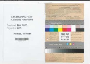 Entnazifizierung Wilhelm Thomas , geb. 24.11.1901 (Polizeibeamter)