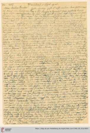 Korrespondenz von Alice und Ludwig Klein: Brief von Alice Klein an Irmgard Ehrlich und Günter Ehrlich