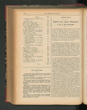 Observations du Comité de 'Asie Francaise au Sujet de Traité Franco-Siamois.