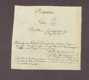 Markgraf Georg Friedrich von Baden-Durlach leiht von seinem Forstmeister Ernst Jacob von Remchingen 200 fl. auf vier Jahre unverzinslich