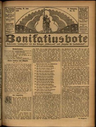 Erste Ausgabe vom Sonntag, den 20. Juni 1920.