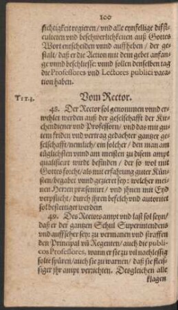 Vom Rector.