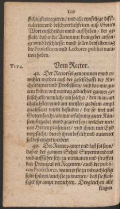 Vom Rector.