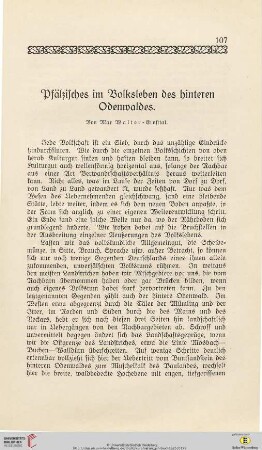 Pfälzisches im Volksleben des hinteren Odenwaldes