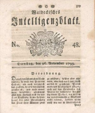 No. 48, Dienstag, den 26. November 1799