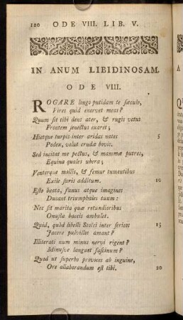 120-127, In Anum Libidinosam. / A Une Vieille Amoureuse. Ode VIII. - Remarques sur l'ODE VIII.