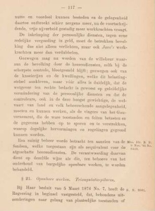 § 21. Openbare werken. Triangulatie-pilaren
