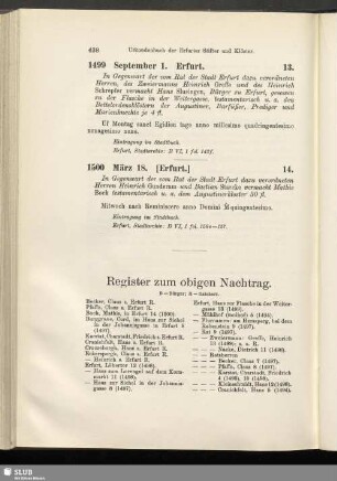 Register zum obigen Nachtrag